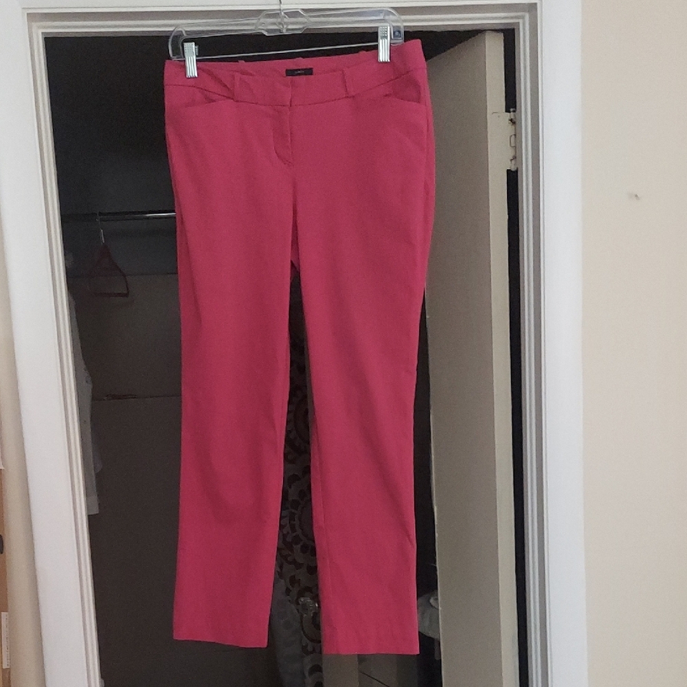 Worthington Women's slim Fit Chino Pink Capri Pants Sz 4